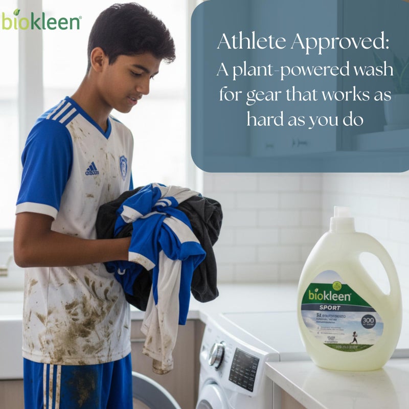Biokleen Natural Sport 3X Concentrated Laundry Detergent, 300 Loads, Bio Active Formula, Fight Odors, Sweat & Stain Remover, Lavender Eucalyptus Scent - Image 5