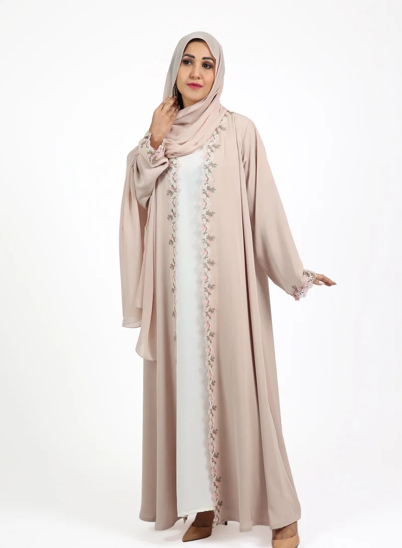 نيكياس عباية نيدا مع دانتيل من الأمام والأكمام