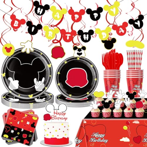 Ou Rui Cartoon Mouse Birthday Party Tableware Set Cartoon Mouse Theme Party Decoration Supplies for kids Birthday Decor - Image 1