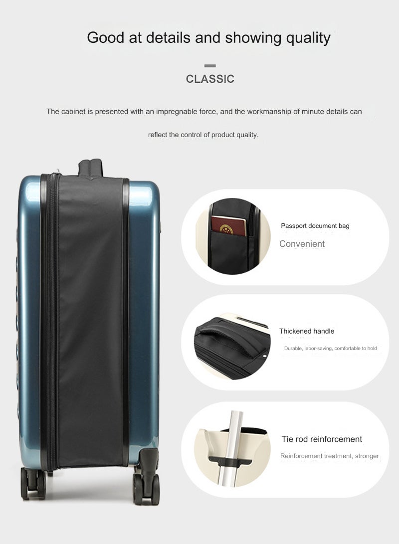 24-Inch Foldable and Expandable Suitcase, 360° Universal Wheel Trolley Case, Flight Case, with Security Anti-Theft Password Lock 42*26*67cm