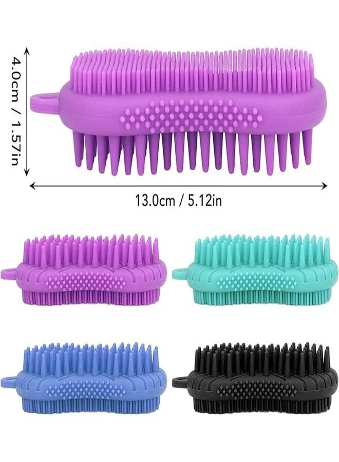 ATHA فرشاة تدليك الجسم 3 في 1 من السيليكون من أثا | فرشاة استحمام للشعر وفروة الرأس لتنظيف الجسم | موزع شامبو | فرشاة للرجال والنساء والأطفال (عبوة واحدة متعددة الألوان) - Image 2