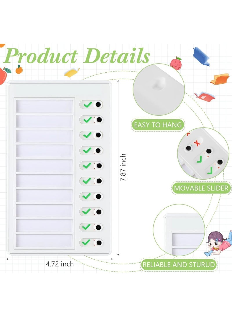 SYOSI Chore Chart, 4PCS Kids Weekly Chore Planner Plastic Checklist Board with 10 Detachable To-Do Cards for Home Routine Organization, Reward Tracking and Daily Task Management, White Pink Blue Green - Image 2
