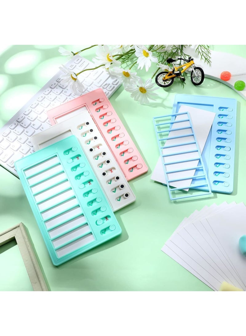 SYOSI Chore Chart, 4PCS Kids Weekly Chore Planner Plastic Checklist Board with 10 Detachable To-Do Cards for Home Routine Organization, Reward Tracking and Daily Task Management, White Pink Blue Green - Image 3