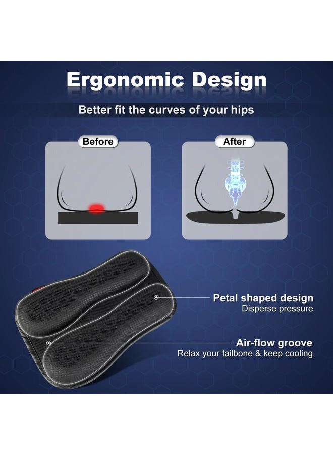 SKYJDM Foldable Passenger Motorcycle Gel Rear Seat Cushion, 3D-Honeycomb Structure Shock Absorption & Breathable Motorcycle Gel Seat Rear Pad for Long Rides (S) - Image 5
