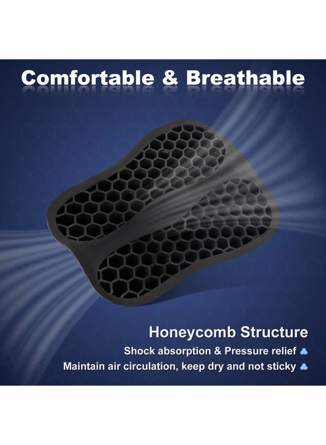SKYJDM Foldable Passenger Motorcycle Gel Rear Seat Cushion, 3D-Honeycomb Structure Shock Absorption & Breathable Motorcycle Gel Seat Rear Pad for Long Rides (S) - Image 3