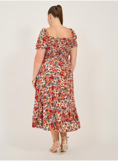 Styli ALINE BOAT NECK FLORAL MAXI DRESS  - Image 5