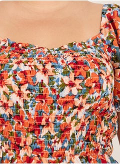 Styli ALINE BOAT NECK FLORAL MAXI DRESS  - Image 4
