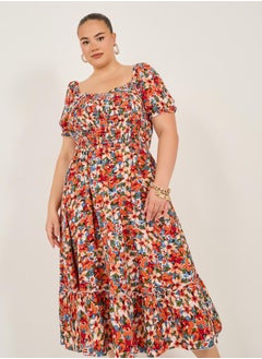 Styli ALINE BOAT NECK FLORAL MAXI DRESS  - Image 3