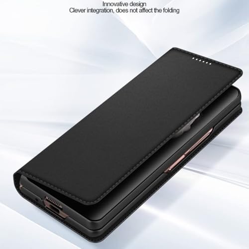 Tech Trendz TechTrendz 2in1 Protective Leather Flip Cover with Detachable Magnetic Back Cover Compatible with Samsung Galaxy Z Fold 4, Card Holder Kickstand Flip Case - Black - Image 3