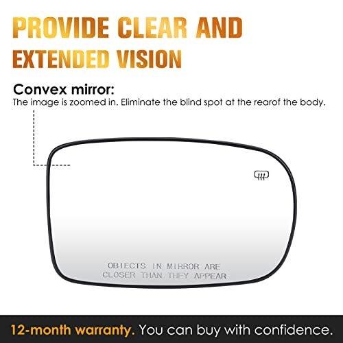 AEagle Passenger Right Side Heated Mirror Glass Fits for Chrysler 200 2011-14, for 300 2011-2021, for Dodge Charger 12-21, Replacement for 68101146AA - Image 4