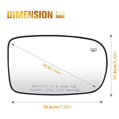 AEagle Passenger Right Side Heated Mirror Glass Fits for Chrysler 200 2011-14, for 300 2011-2021, for Dodge Charger 12-21, Replacement for 68101146AA - Image 5