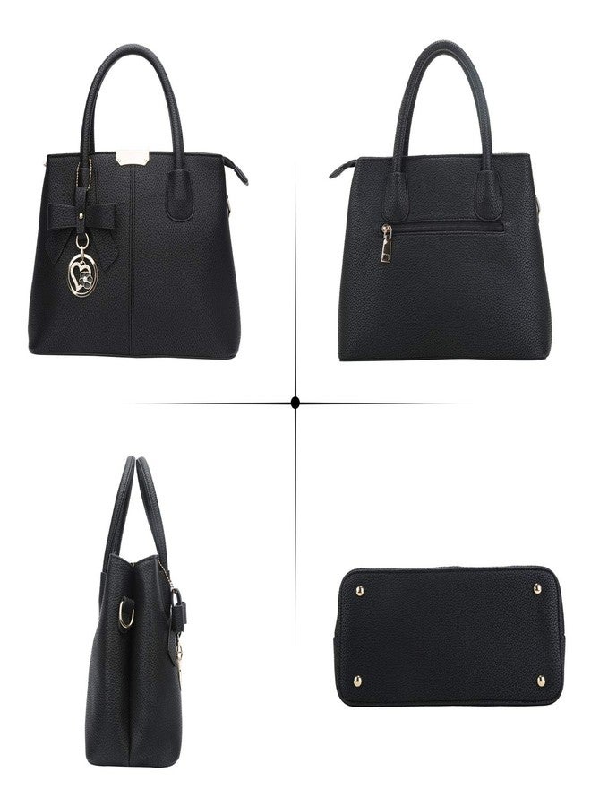 KKXIU Purses and Handbags for Women Top Handle Satchel Shoulder Ladies Crossbody Bags (A-Black) - Image 3