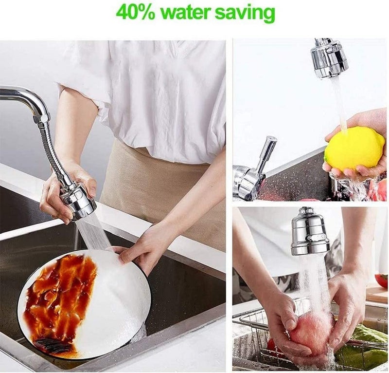 SHIDHMI Kitchen Sink Aerator - 360° Movable Rotatable Nozzle Faucet Sprayer Head Replacement With 2 Modes, Anti-Splash Tap, Standard - Image 2