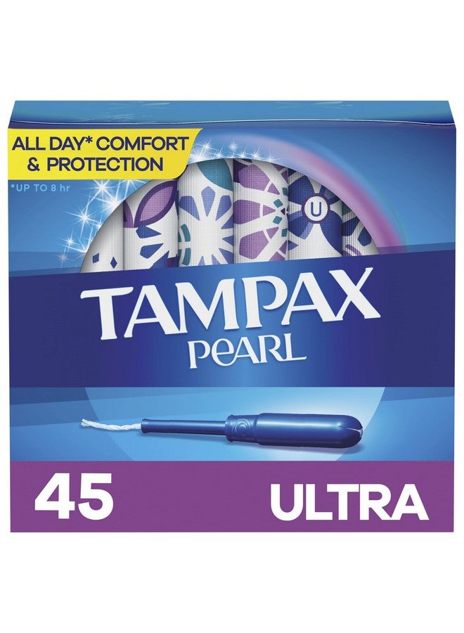 Tampax Tampax Pearl Plastic Tampons, Ultra Absorbency, 45 Count  - Image 1