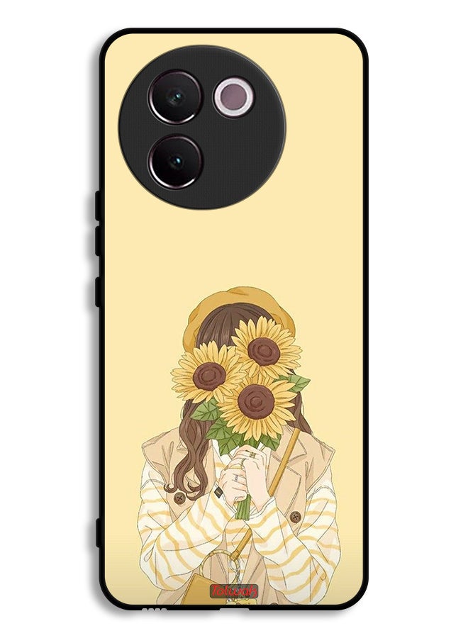 Tolwak Vivo V30e 5G Protective Case Cover Hide Face With Sunflowers - Image 1