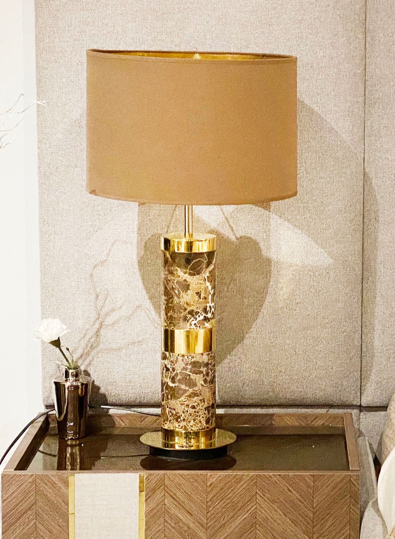 سوليتير مصباح ترابيزة من الستانلس ستيل والرخام الطبيعي مع خاصية التحكم باللمس - Image 2