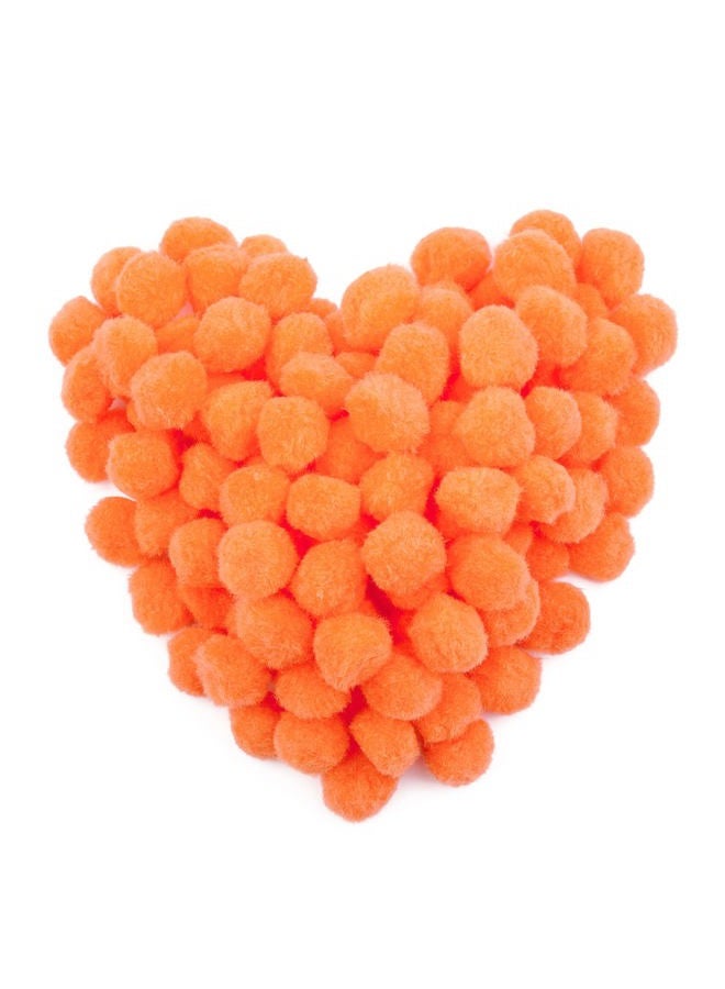 MORFEN 150 Pieces Pom Poms, 1 Inch Orange Craft Pom Poms, Fuzzy Pompom Puff Balls, Small Pom Pom Balls for Party Home Decorations, DIY Arts, Crafts Projects for Family - Image 1