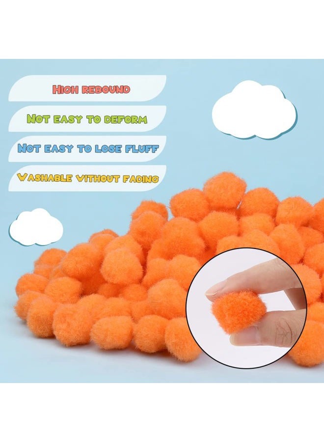 MORFEN 150 Pieces Pom Poms, 1 Inch Orange Craft Pom Poms, Fuzzy Pompom Puff Balls, Small Pom Pom Balls for Party Home Decorations, DIY Arts, Crafts Projects for Family - Image 3