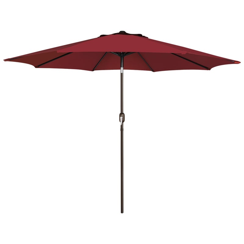 Blissun 9FT Patio Umbrella, Outdoor Table Umbrella, Yard Umbrella, Market Umbrella with 8 Sturdy Ribs, Push Button Tilt and Crank, Burgundy - Image 1
