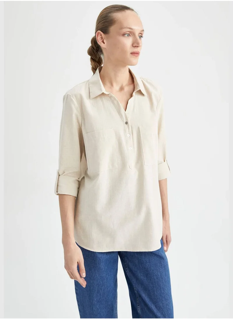 DeFacto Woman Woven Long Sleeve Shirt