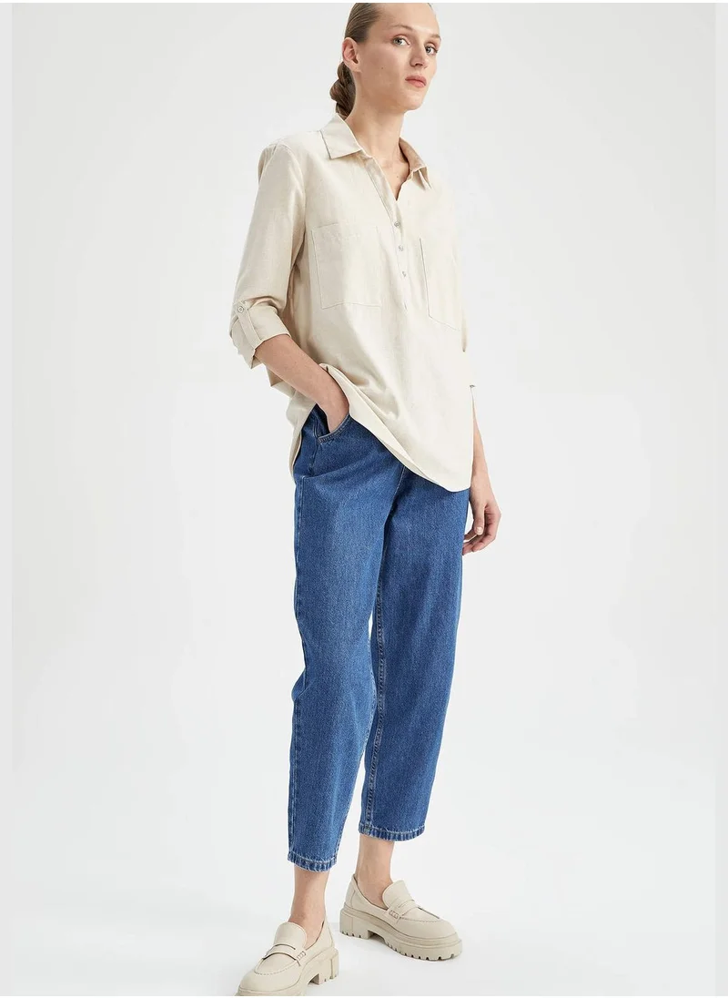 ديفاكتو Woman Woven Long Sleeve Shirt