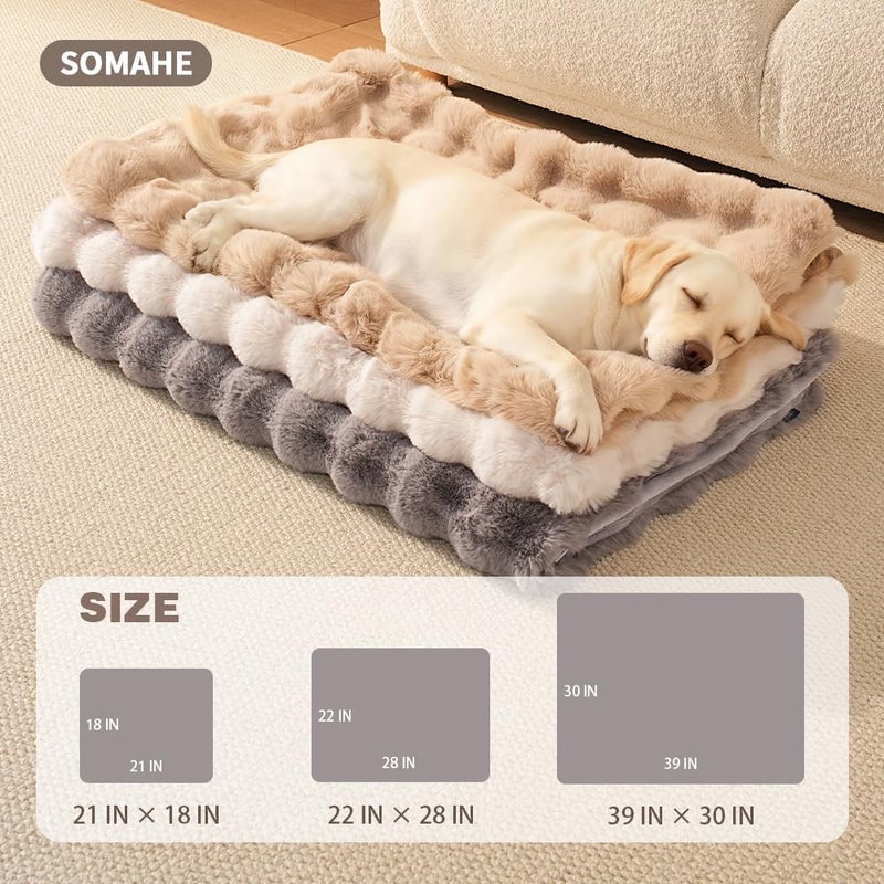 SOMAHE Dog Blanket Self-Warming Throw for Medium & Large Dogs, Dual-Side Sherpa Plush, Thick Crate Bed Cover & Car Seat Mat, Anti-Static Machine Washable No Shrink, 39x30 Inch Gray - Image 4
