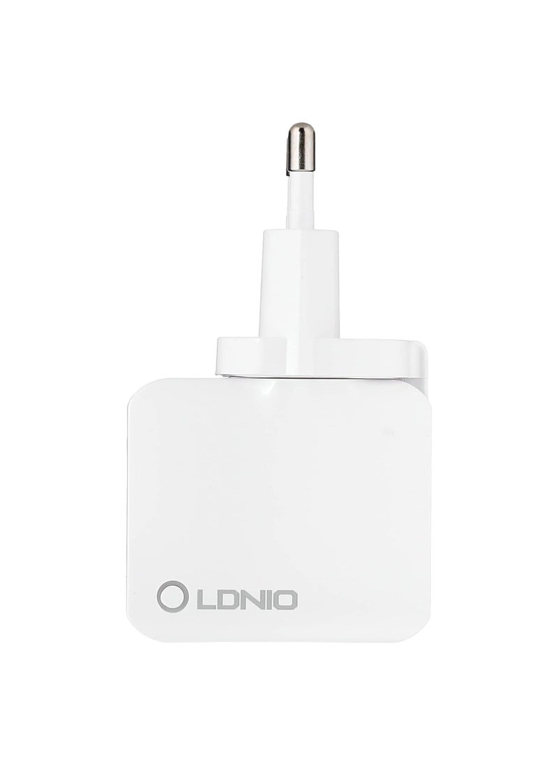 LDNIO - LDNIO A2203 lightning Travel Fast Charger with 2 USB Ports and lightning Cable - Image 1