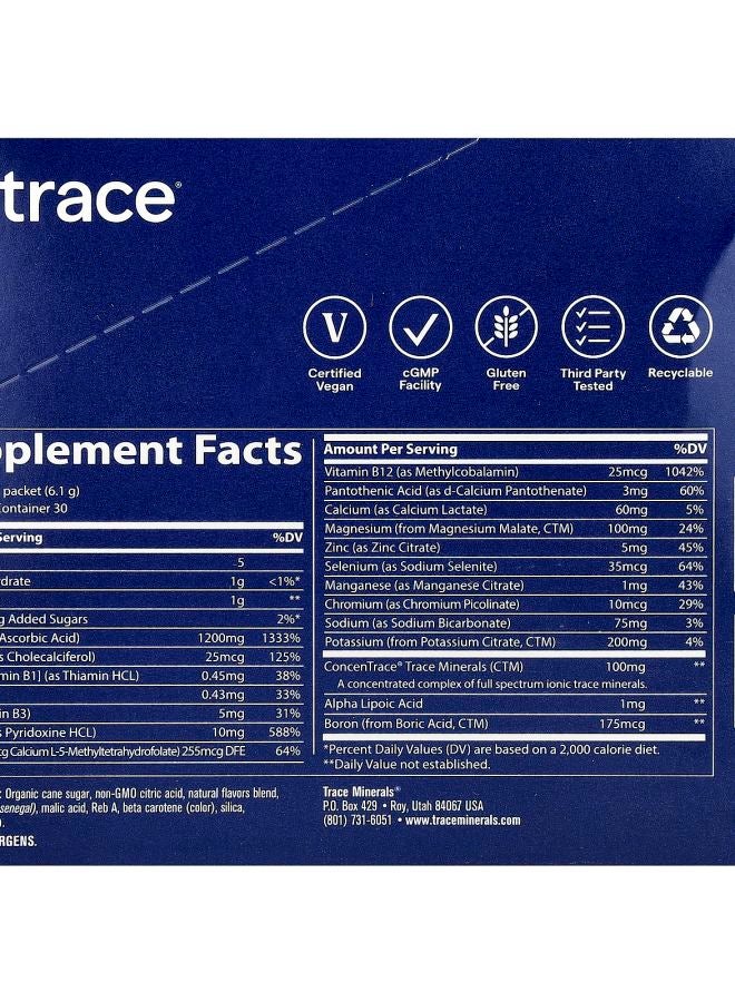 TRACE Power Pak Tangerine 30 Stick Packs 0.22 oz (6.1 g) Each - Image 2