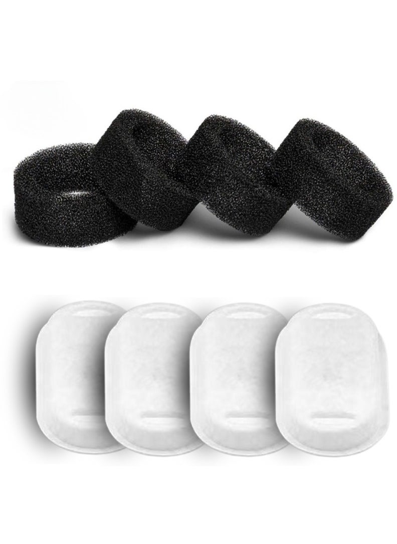 Horizon - 4+4 Pcs Cat Water Fountain Filter (4 Carbon Filters + 4 Sponge Filters), High Quality Cat Fountain Filter Replacement for 3.2L & 2L, Water Fountain for Cats Activated Carbon Replaced Filters - Image 1