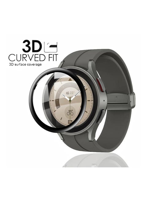 Samsung Galaxy Watch 5 Pro Screen Protector 45mm, Full Cover 3D Curved Screen Protector for Samsung Galaxy Watch 5 Pro 45mm Black/Clear