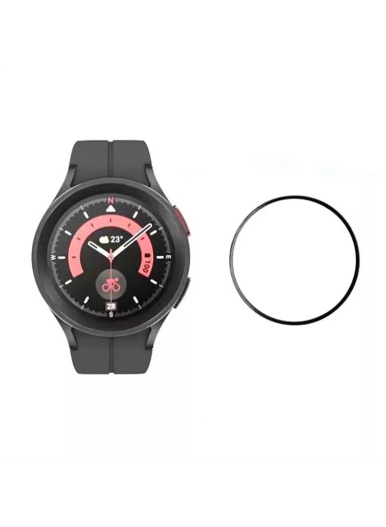 HEXABEX Samsung Galaxy Watch 5 Pro Screen Protector 45mm, Full Cover 3D Curved Screen Protector for Samsung Galaxy Watch 5 Pro 45mm Black/Clear - Image 2