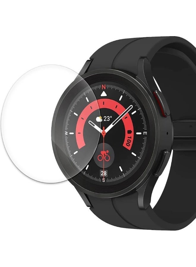 HEXABEX Samsung Galaxy Watch 5 Pro Screen Protector 45mm, Full Cover 3D Curved Screen Protector for Samsung Galaxy Watch 5 Pro 45mm Black/Clear - Image 1