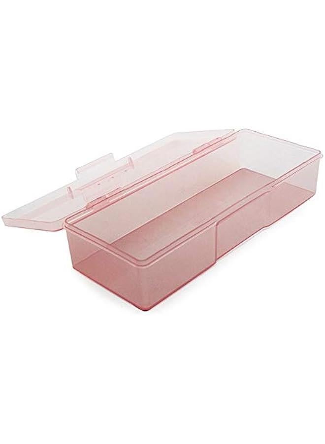 Arabest Transparent Box Storage Case for Nail Art Equipment Manicure Tool Organzing Pedicure Tool Empty Plastic Box (Pink)  - Image 1