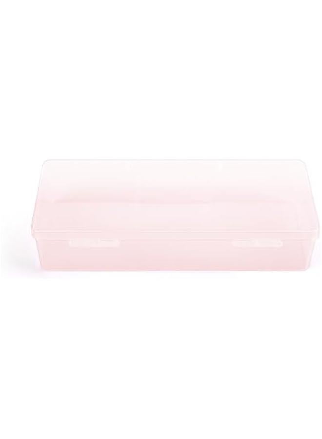 Arabest Transparent Box Storage Case for Nail Art Equipment Manicure Tool Organzing Pedicure Tool Empty Plastic Box (Pink)  - Image 2