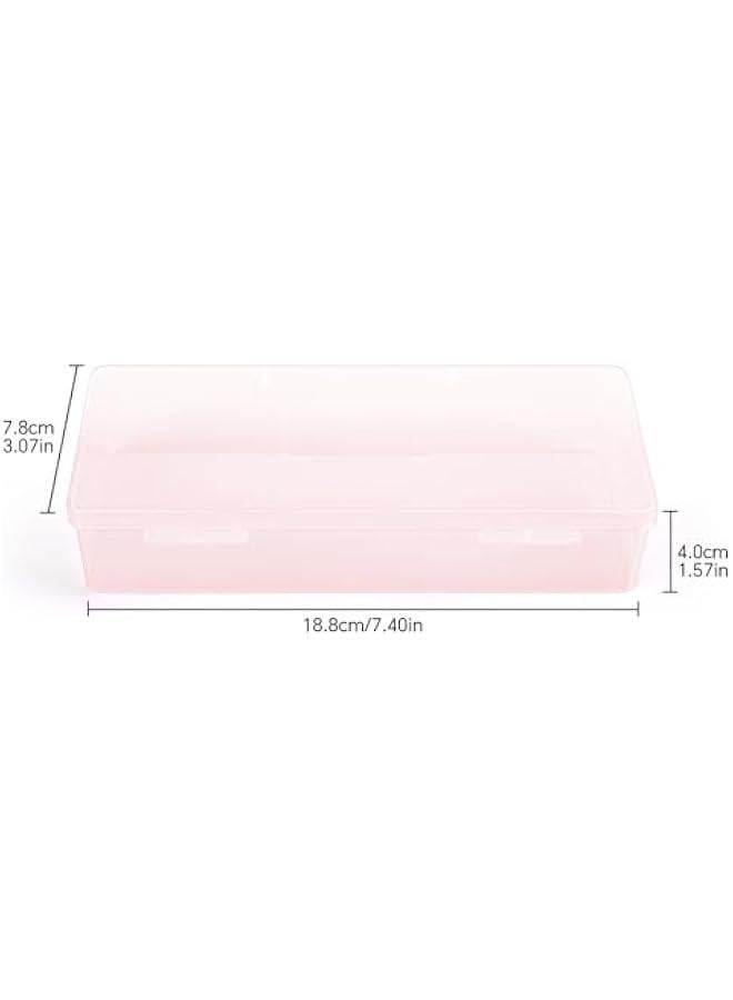 Arabest Transparent Box Storage Case for Nail Art Equipment Manicure Tool Organzing Pedicure Tool Empty Plastic Box (Pink)  - Image 4