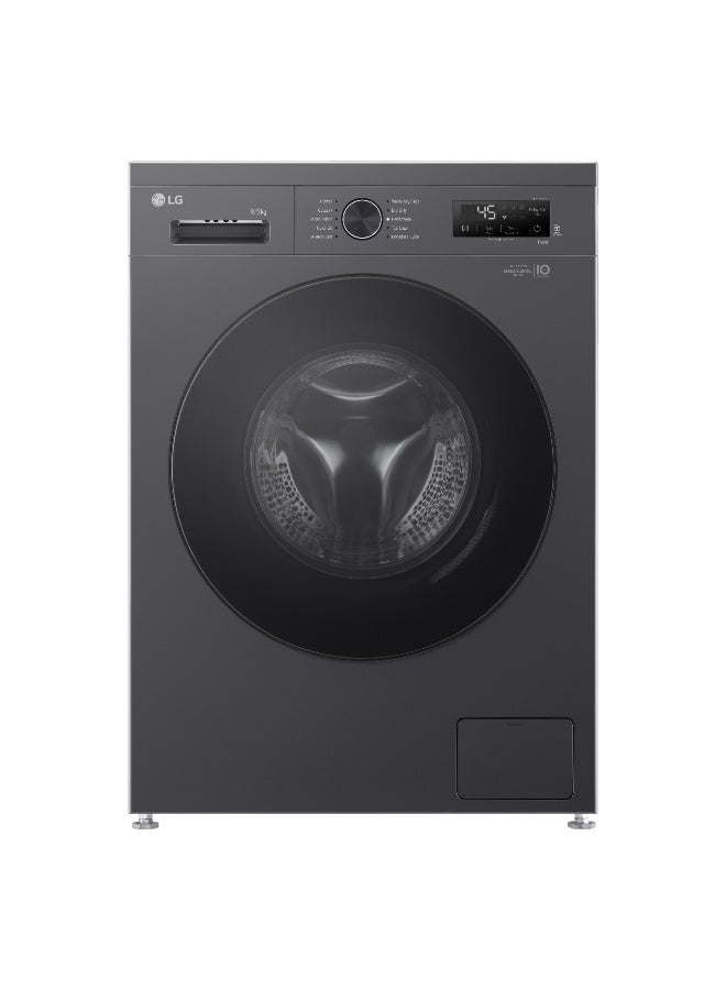 LG 9 KG Wash 5 KG Dry 400 RPM 6 Motion STS Drum Plastic Lifter Inverter Direct Drive Motor F4Y2VRPYJ Middle black - Image 1