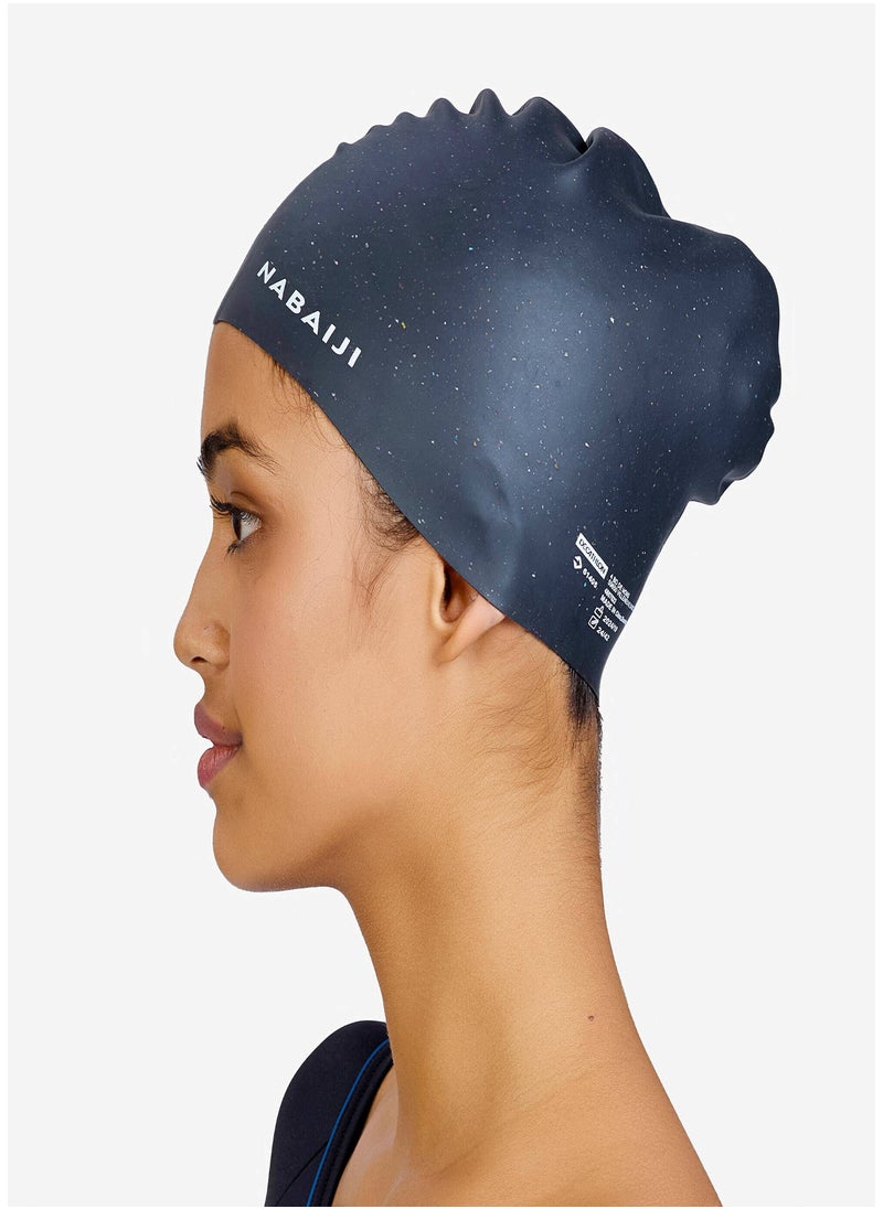 NABAIJI NABAIJI by DECATHLON, Adult Swimming Cap 56-60 Cm Long Hair 500 Flexible & Lightweight Black  - Image 1