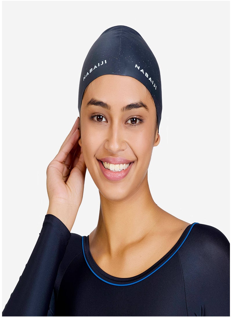 NABAIJI NABAIJI by DECATHLON, Adult Swimming Cap 56-60 Cm Long Hair 500 Flexible & Lightweight Black  - Image 2