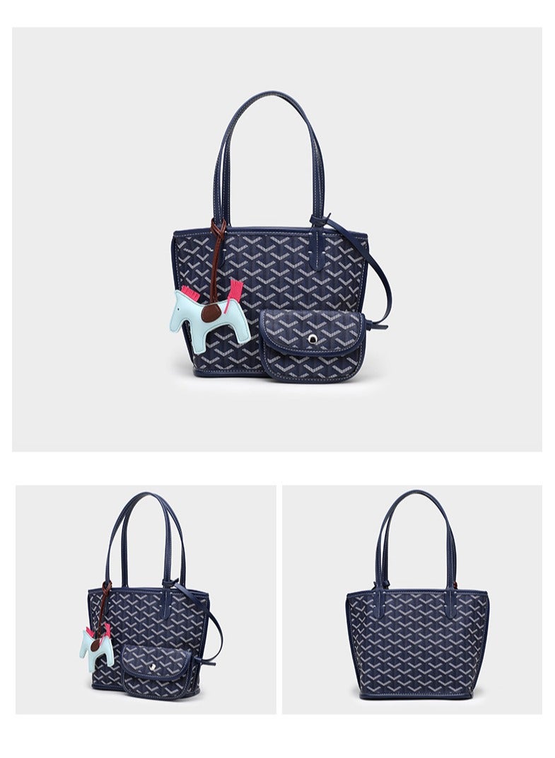 Printed Shopper Small Tote Blue Pendants Random - Image 3