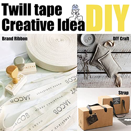 RAWMAT Twill Tape for Sewing 100% Cotton Webbing 2 Inch 5 Yard Roll Herringbone Ribbon Natural Ribbon Color for DIY Craft Making and Tote Bag Patterns for Sewing (Beige) - Image 5