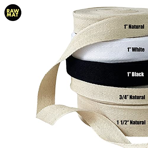 RAWMAT Twill Tape for Sewing 100% Cotton Webbing 2 Inch 5 Yard Roll Herringbone Ribbon Natural Ribbon Color for DIY Craft Making and Tote Bag Patterns for Sewing (Beige) - Image 2