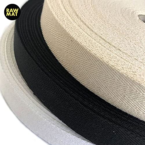 RAWMAT Twill Tape for Sewing 100% Cotton Webbing 2 Inch 5 Yard Roll Herringbone Ribbon Natural Ribbon Color for DIY Craft Making and Tote Bag Patterns for Sewing (Beige) - Image 3