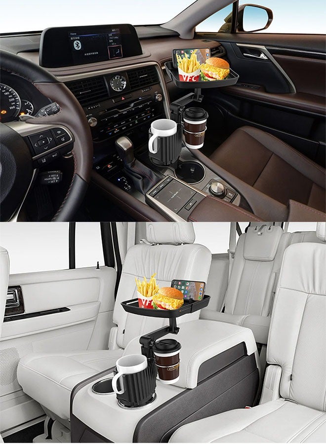 Car Multifunctional Organizer with Tray, 3-in-1 Cell Phone Snack Cup Holder, Drink Coffee Cup Organizer. - Image 3