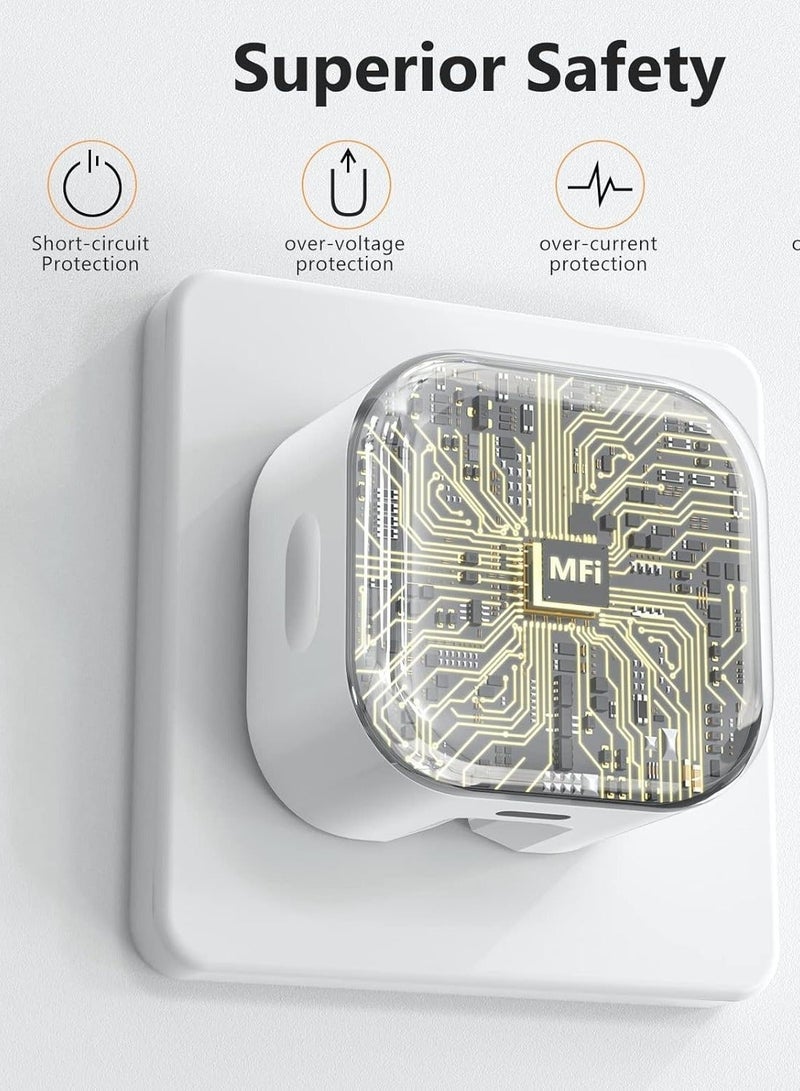 Flyview iPhone 20W Fast Charger | USB C Wall Fast Charger with USB C to Lightning Cable Compatible with iPhone 14/14 Pro/14 Pro Max/13/12/SE2020/11/XR/XS Max/X/iPad - Image 5