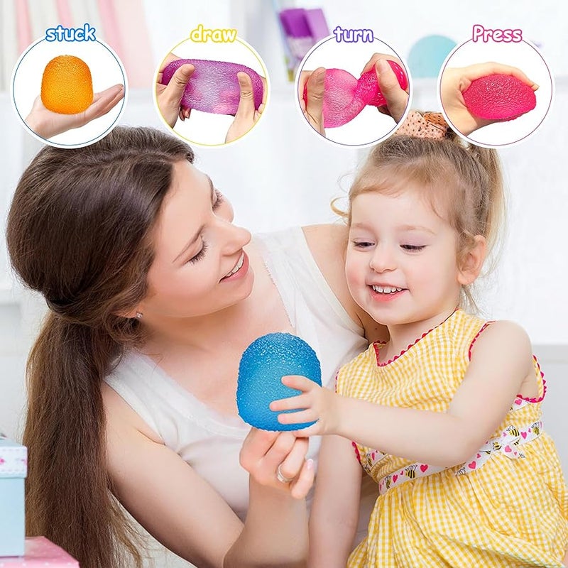 QITAI Squishy Fidget Toys Stress for Kids and Adults, Super Solid Squeeze Ball, Sensory for Stress Relief, Birthday, Easter Basket Stuffers and Party Favors (Blue) - Image 3