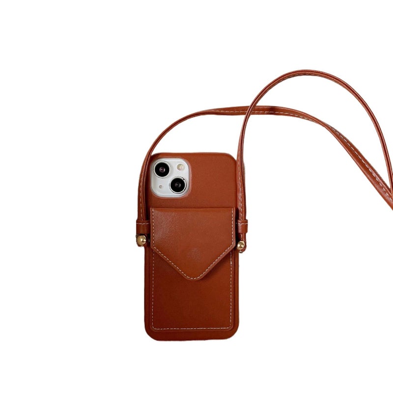 غطاء واقي | مقاوم للصدمات لـ iPhone 14 / 14 Plus / 14 Pro / 14 Pro Max | بني | حامل بطاقات | حماية من السقوط - Image 1
