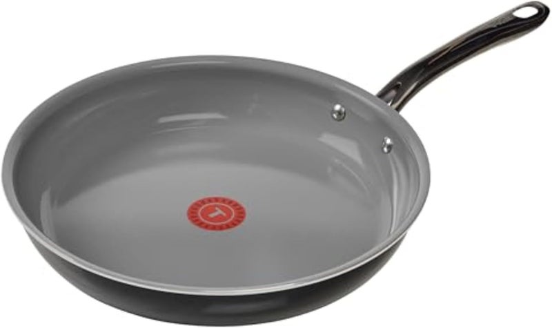 T-fal Preserve Ceramic, Ceramic Non Stick Fry Pan 12 Inch, Oven Broiler Safe 350F, Inoceram Glide Technology, Even Heat Base, Nonstick Cookware, Pots and Pans, Kitchen Frying Pan, Skillet, Black - Image 1