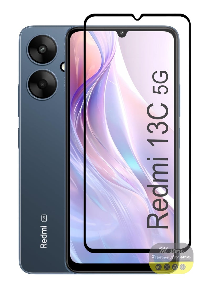 For Xiaomi Redmi 13C 4G/ 5G-Screen Protector – Edge to Edge Tempered Glass Screen Protector, High Transparency, Delicate Touch, Anti-Explosion, Smooth Arc Edges, Easy Installation - Image 1