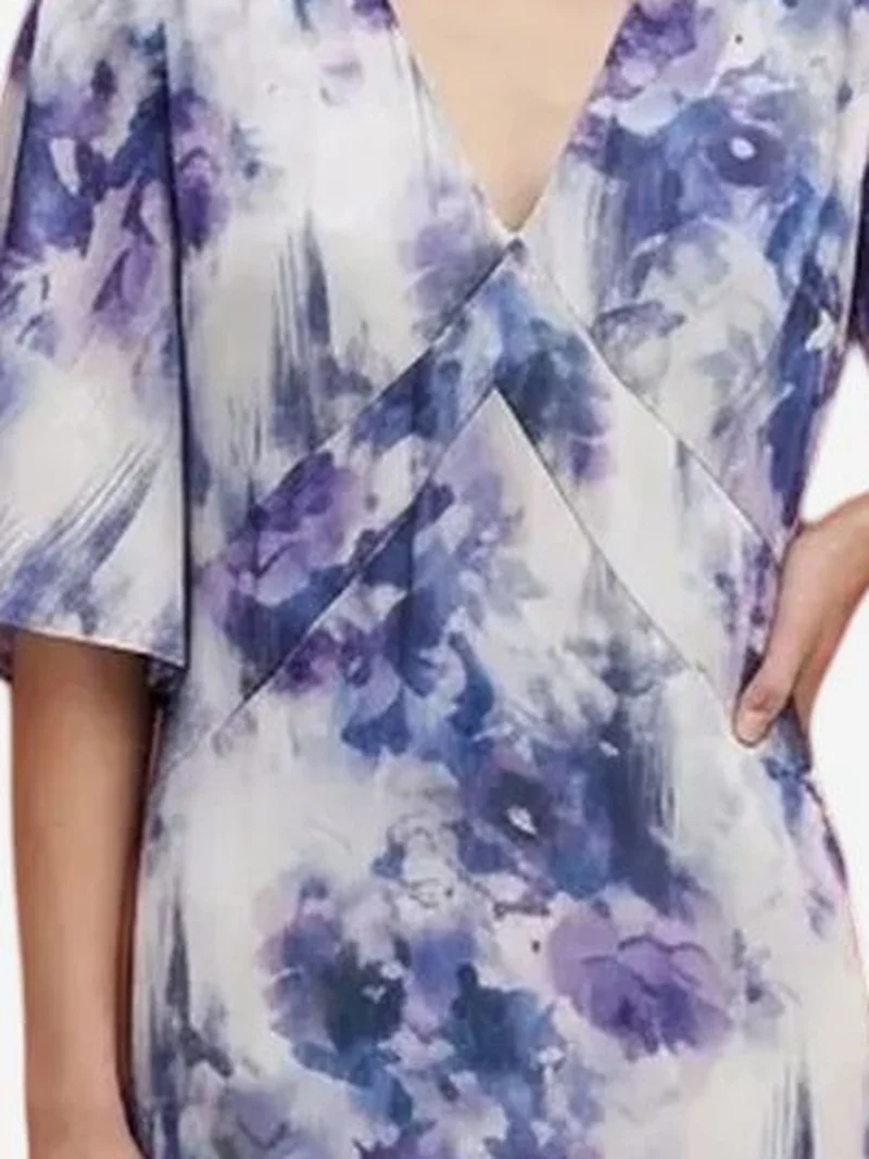 My Fashion Multicolor MY FASHION Abstract Print Midi Dress for Women | Best Price UAE