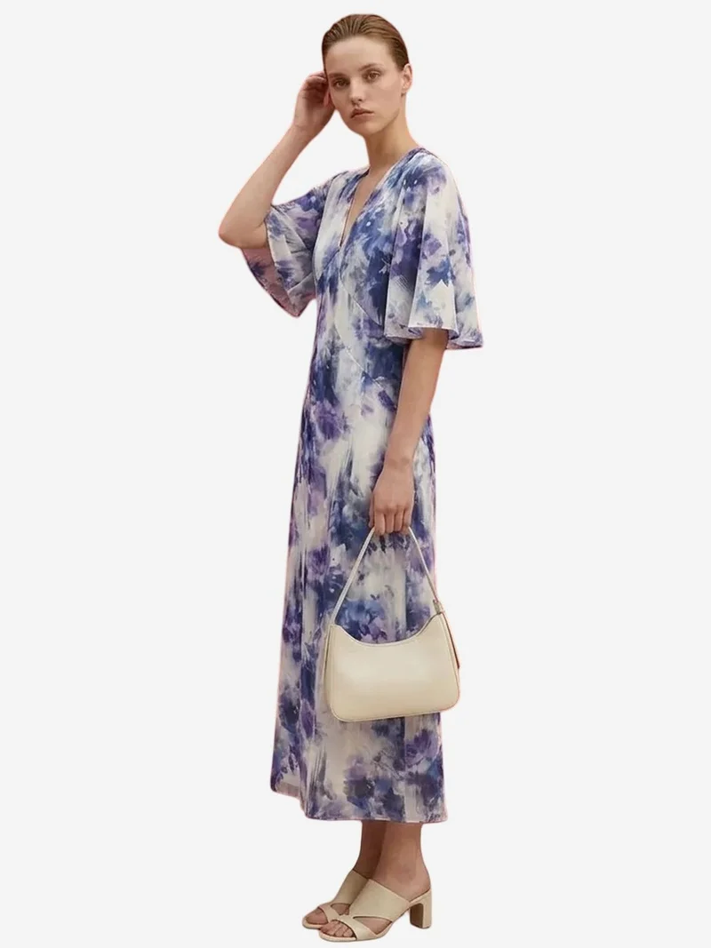 My Fashion Multicolor MY FASHION Abstract Print Midi Dress for Women | Best Price UAE